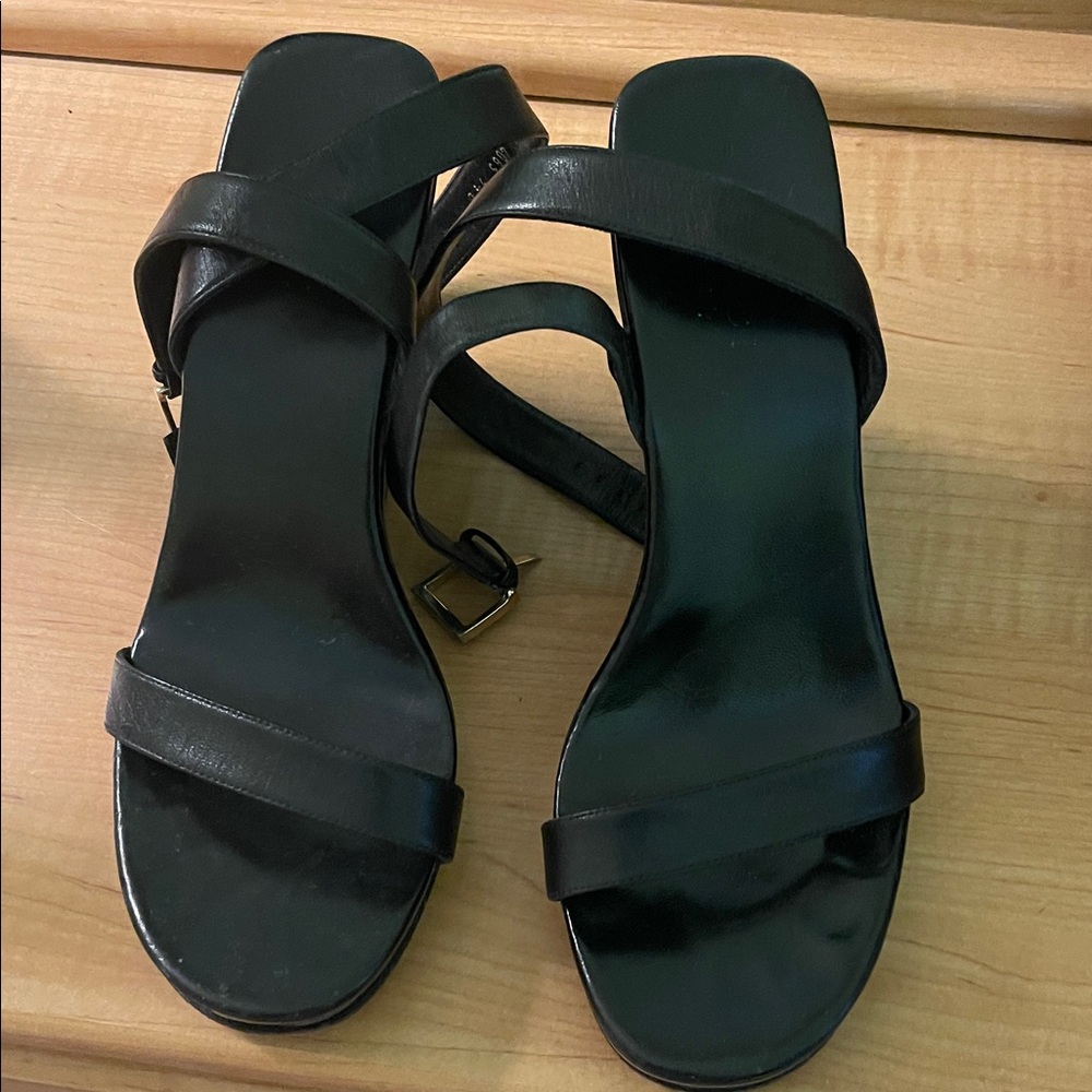 Versace Black Leather Sandals